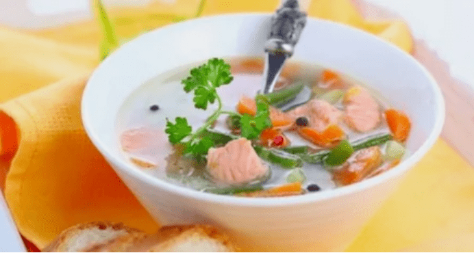 Fish soup with a protein diet